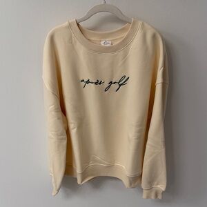 Cream Sweatshirt with Embroidered Text